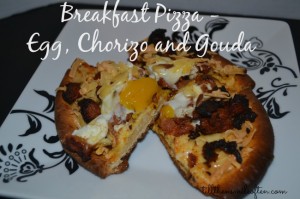 Breakfast Pizza - Egg, Chroiza, and Gouda