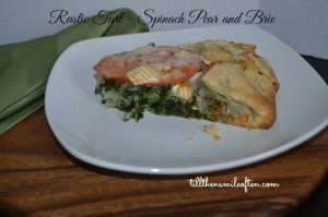 Rustic Tart - Spinach Pear and Brie