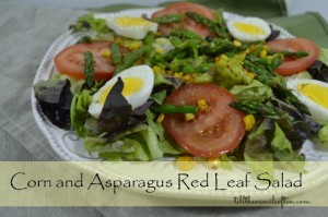 Corn and Asparagus Red Leaf Salad