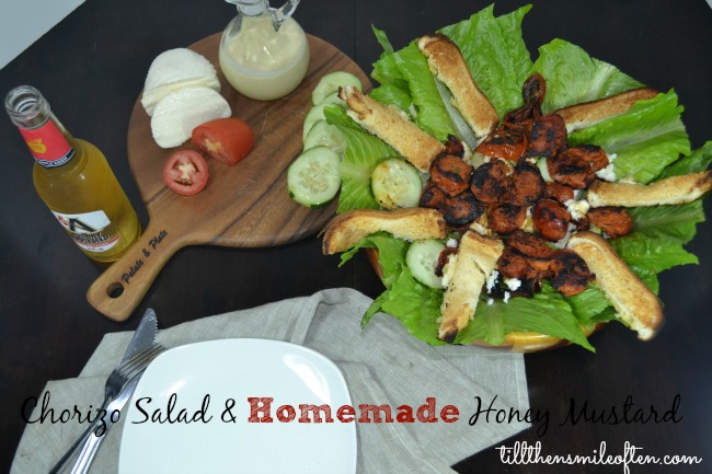 Chorizo Salad and Homemade Honey Mustard 