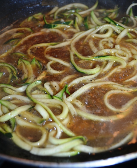 One Pan Apple Chops over Zoodles